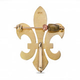 Vintage 14k Yellow Gold Fleur de Lis Brooch