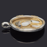 Erte Salome Gold & Silver Sapphire & Diamond Brooch Pin Pendant