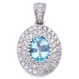 14K White Gold GIA 1.07 Ct Paraiba Tourmaline & 0.70 TCW Diamond Pendant