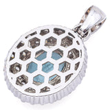 14K White Gold GIA 1.07 Ct Paraiba Tourmaline & 0.70 TCW Diamond Pendant