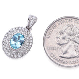 14K White Gold GIA 1.07 Ct Paraiba Tourmaline & 0.70 TCW Diamond Pendant