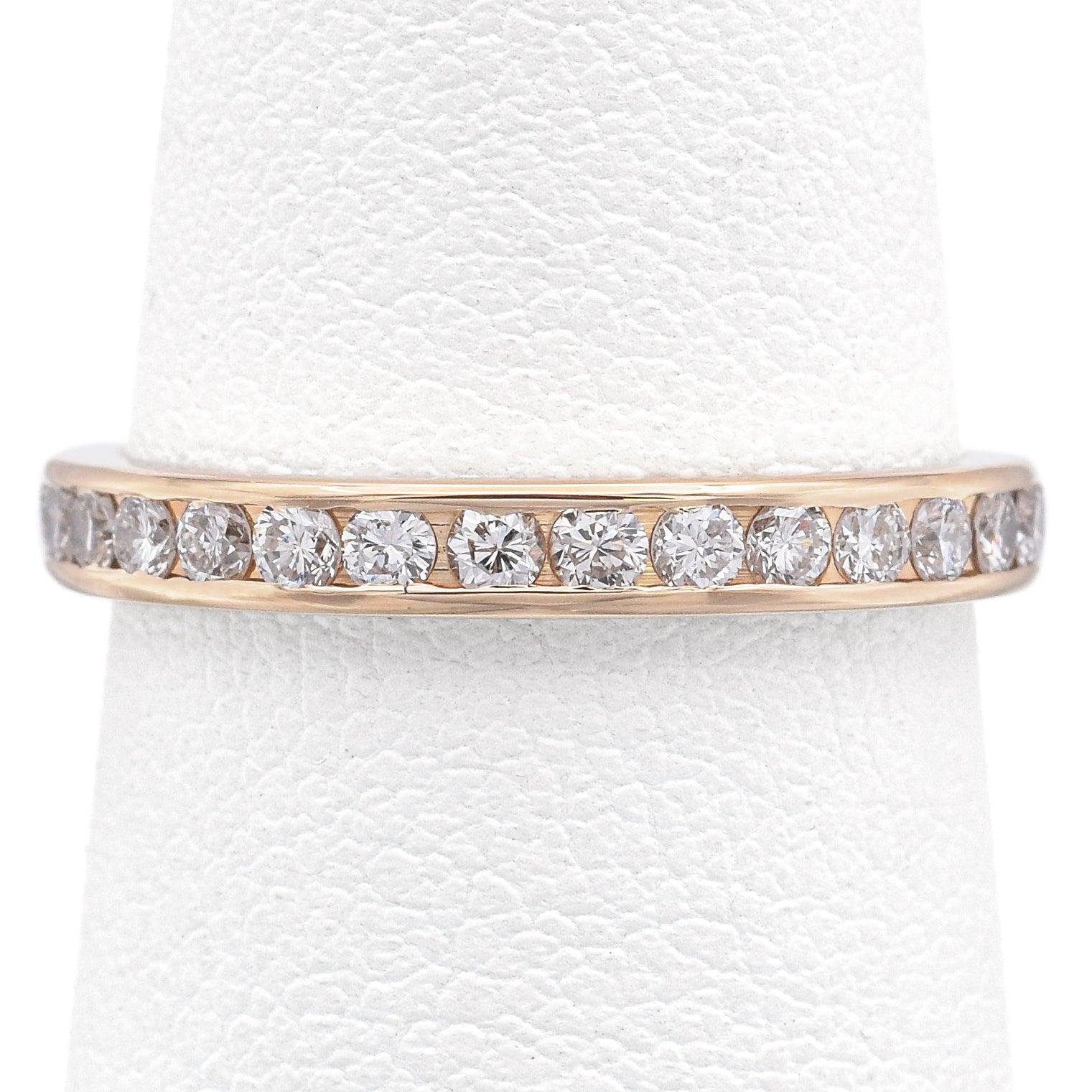 14k Yellow Gold 0.90tcw Diamond 2.7mm Eternity Band Ring Size 6