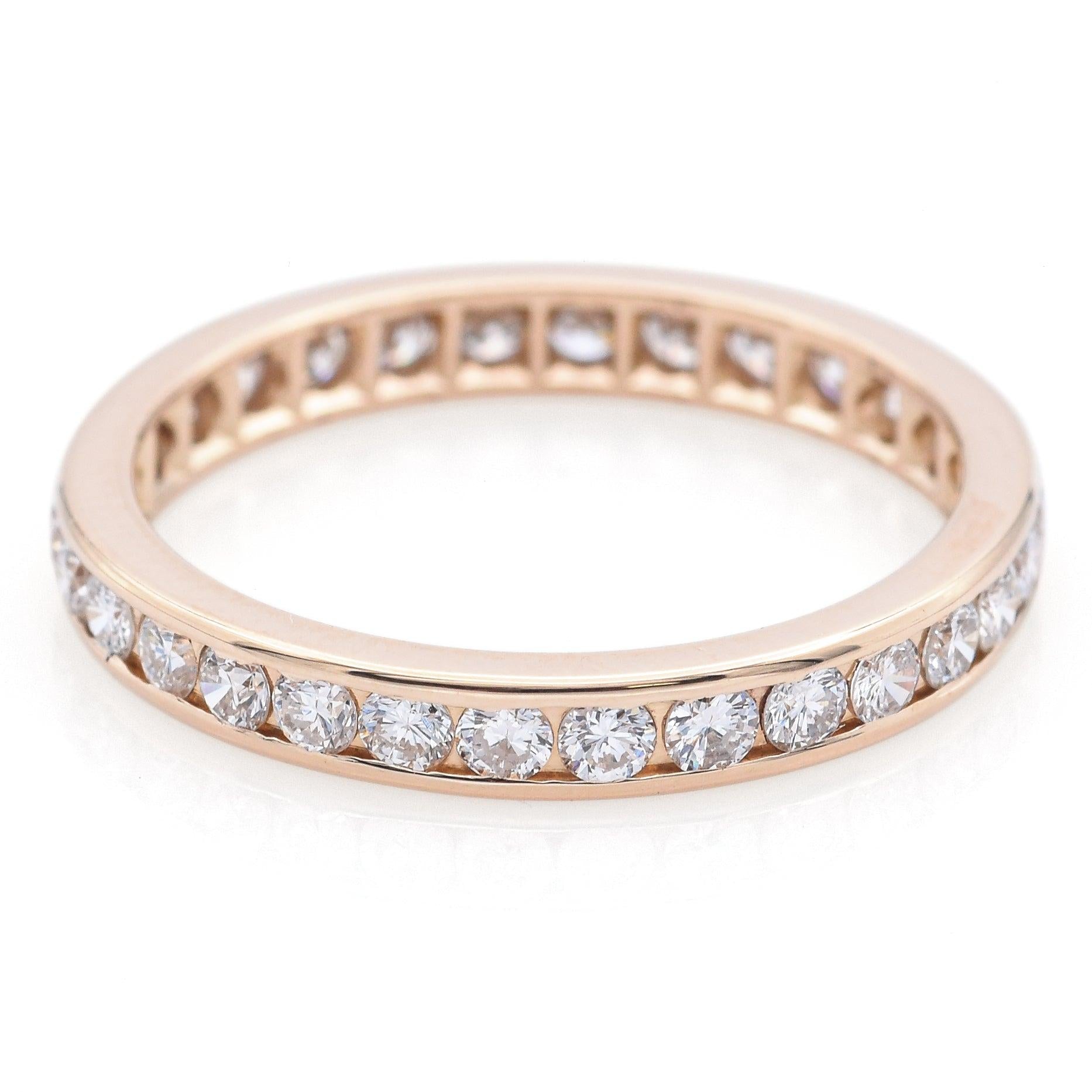 14k Yellow Gold 0.90tcw Diamond 2.7mm Eternity Band Ring Size 6