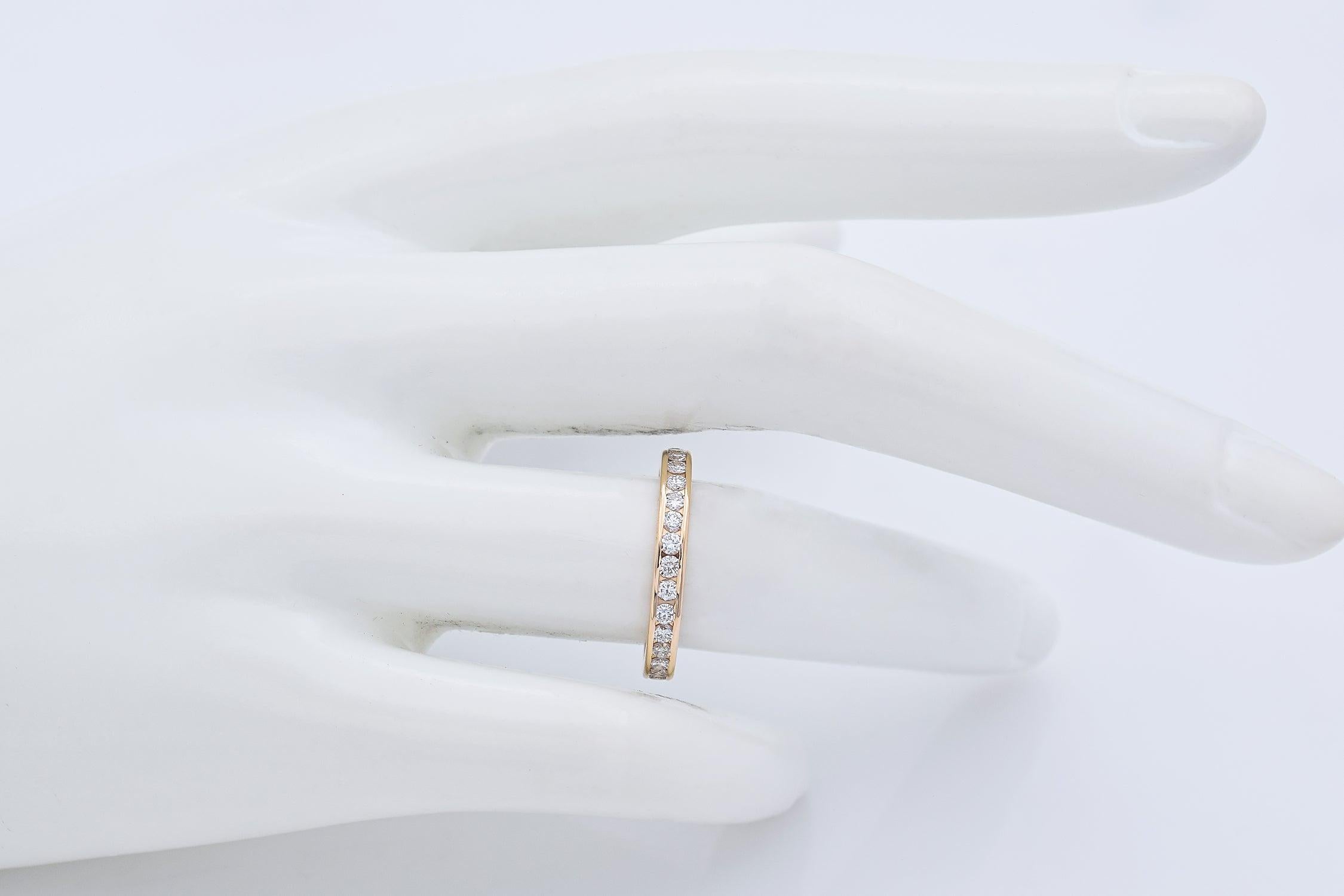 14k Yellow Gold 0.90tcw Diamond 2.7mm Eternity Band Ring Size 6