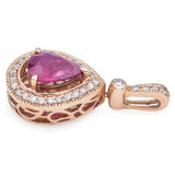 14k Yellow Gold 1.92ct Ruby & Diamond Pear Pendant