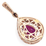 14k Yellow Gold 1.92ct Ruby & Diamond Pear Pendant