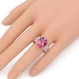 Estate Yellow Gold 8.78ct Pink Tourmaline & Diamond Ring