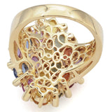 14K Yellow Gold 9.50 TCW Multi-Color Sapphire & Diamond Ring