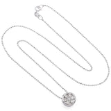 18k White Gold 0.42tcw Diamond Cluster Bezel Slider Pendant Ball Chain