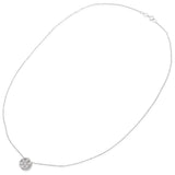 18k White Gold 0.42tcw Diamond Cluster Bezel Slider Pendant Ball Chain