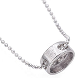 18k White Gold 0.42tcw Diamond Cluster Bezel Slider Pendant Ball Chain