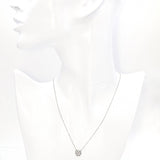 18k White Gold 0.42tcw Diamond Cluster Bezel Slider Pendant Ball Chain
