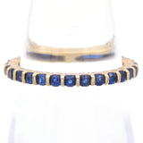 18k Yellow Gold Sapphire Round Eternity Band Ring Size 5.75