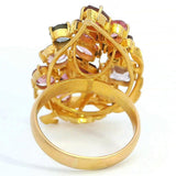 Vintage 20k Yellow Gold Multi-Color Spinel Cocktail Ring