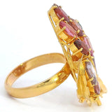 Vintage 20k Yellow Gold Multi-Color Spinel Cocktail Ring