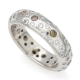 Platinum 0.95tcw Brown & White Diamond Band Ring