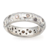 Platinum 0.95tcw Brown & White Diamond Band Ring