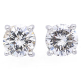 Estate White Gold 1.00tcw Diamond Round Brilliant Stud Earrings