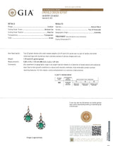 Antique 18k Yellow Gold & Silver Diamond and Colombian Emerald Earrings