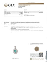 14K White Gold GIA 1.07 Ct Paraiba Tourmaline & 0.70 TCW Diamond Pendant