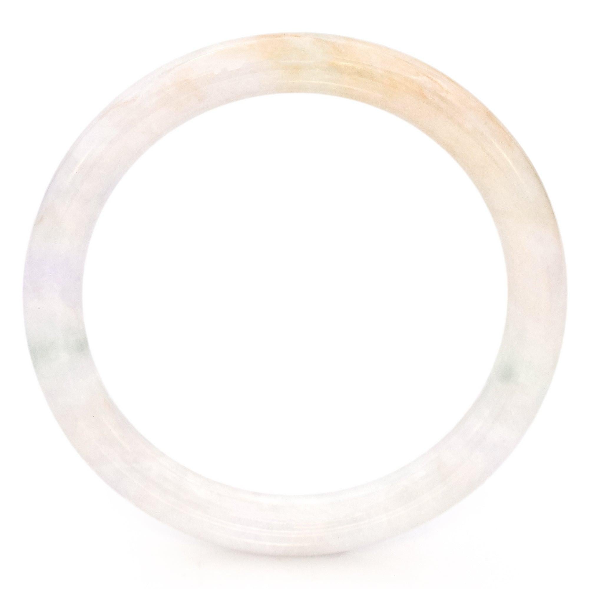 GIA 178.75Ct Translucent Mottled Light Gray Grade A Jadeite Jade Bangle Bracelet