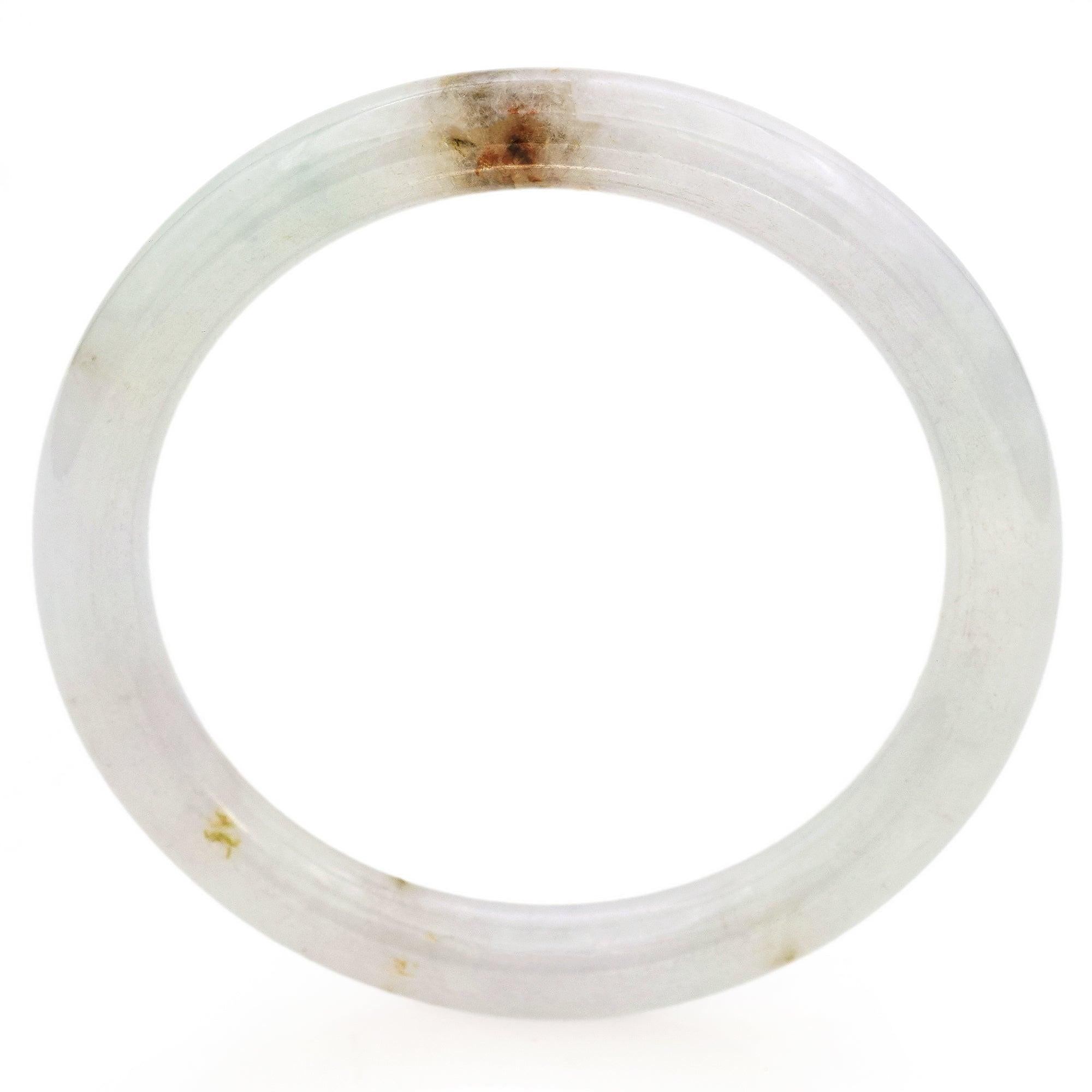 GIA 182.95Ct Translucent Light Gray Brown Grade A Jadeite Jade Bangle Bracelet