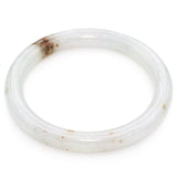 GIA 182.95Ct Translucent Light Gray Brown Grade A Jadeite Jade Bangle Bracelet