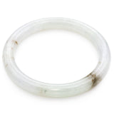 GIA 182.95Ct Translucent Light Gray Brown Grade A Jadeite Jade Bangle Bracelet