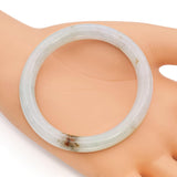 GIA 182.95Ct Translucent Light Gray Brown Grade A Jadeite Jade Bangle Bracelet