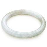 GIA 219Ct Translucent Green Light Gray Grade A Jadeite Jade Bangle Bracelet