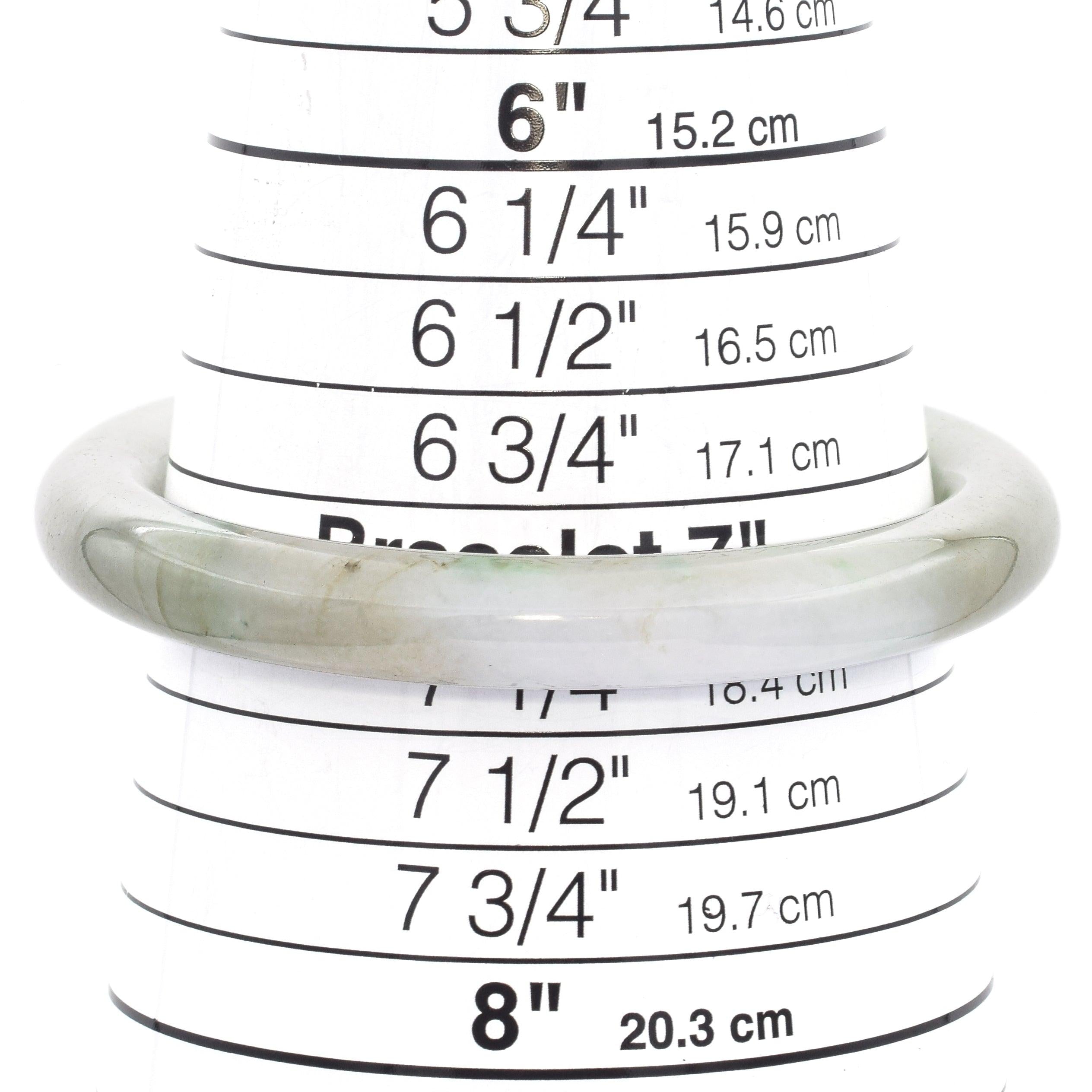 GIA 219Ct Translucent Green Light Gray Grade A Jadeite Jade Bangle Bracelet