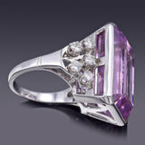 GIA Certified 14K Gold 30.50 Ct Kunzite & 0.80 TCW Diamond Cocktail Ring 13.21 G