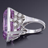 GIA Certified 14K Gold 30.50 Ct Kunzite & 0.80 TCW Diamond Cocktail Ring 13.21 G