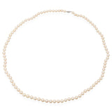 Vintage Dariel 14k White Gold 7.5mm Cultured Pearl Necklace with CoA