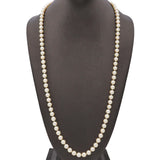 Vintage Dariel 14k White Gold 7.5mm Cultured Pearl Necklace with CoA