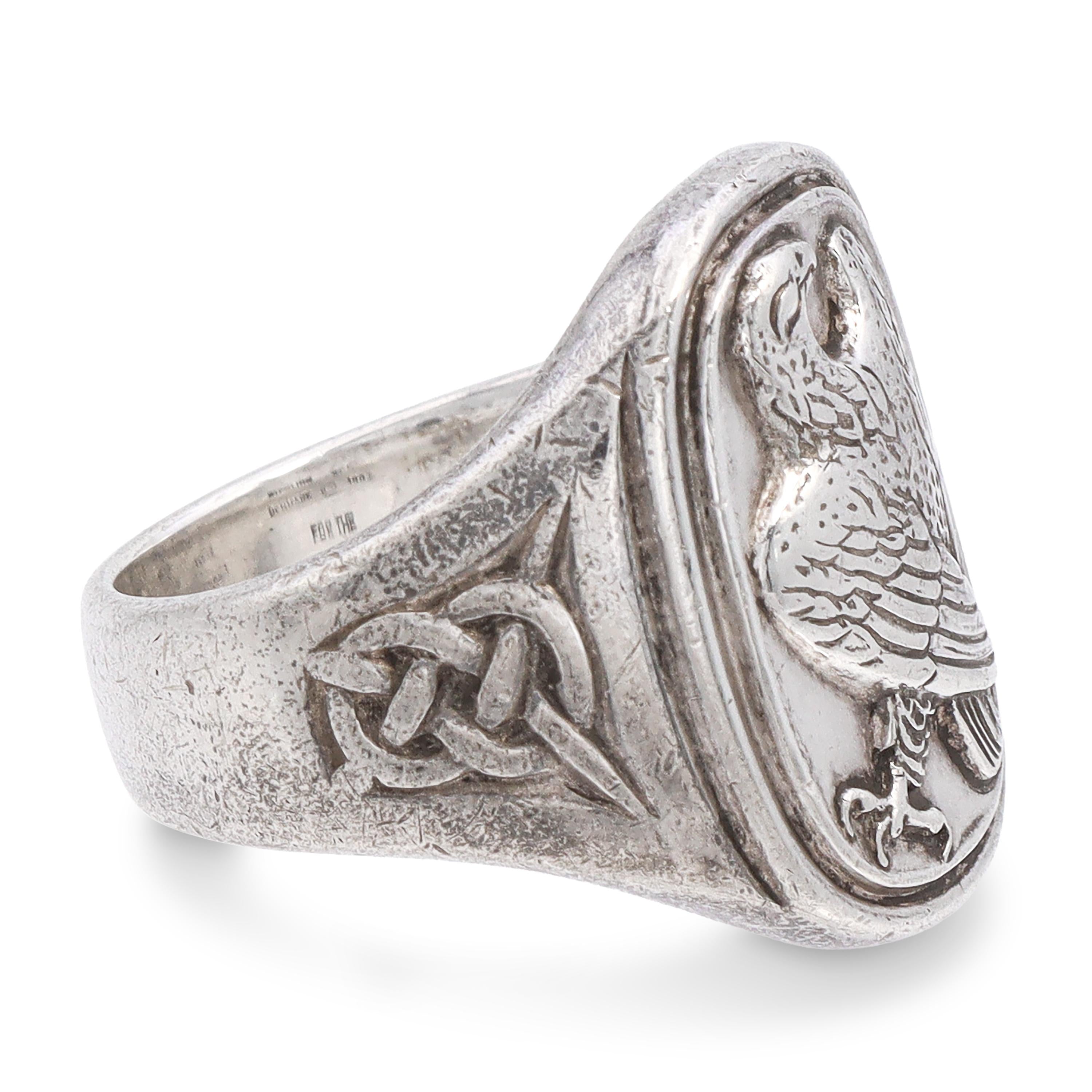 Georg Jensen for Franklin Mint Denmark Sterling Silver Eagle Ring
