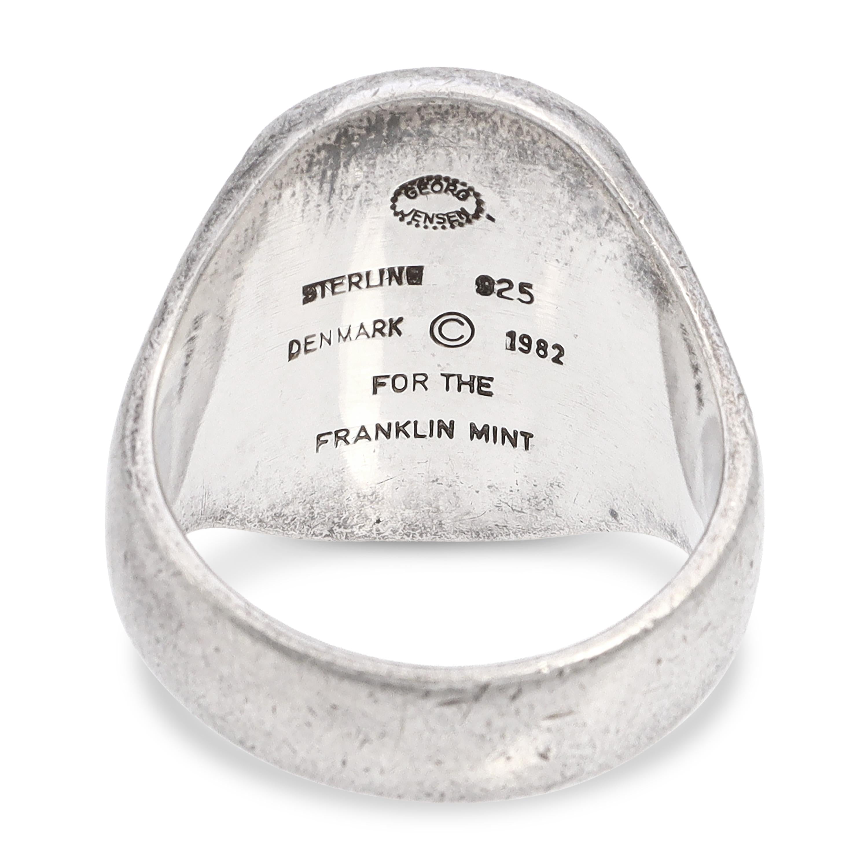 Georg Jensen for Franklin Mint Denmark Sterling Silver Eagle Ring