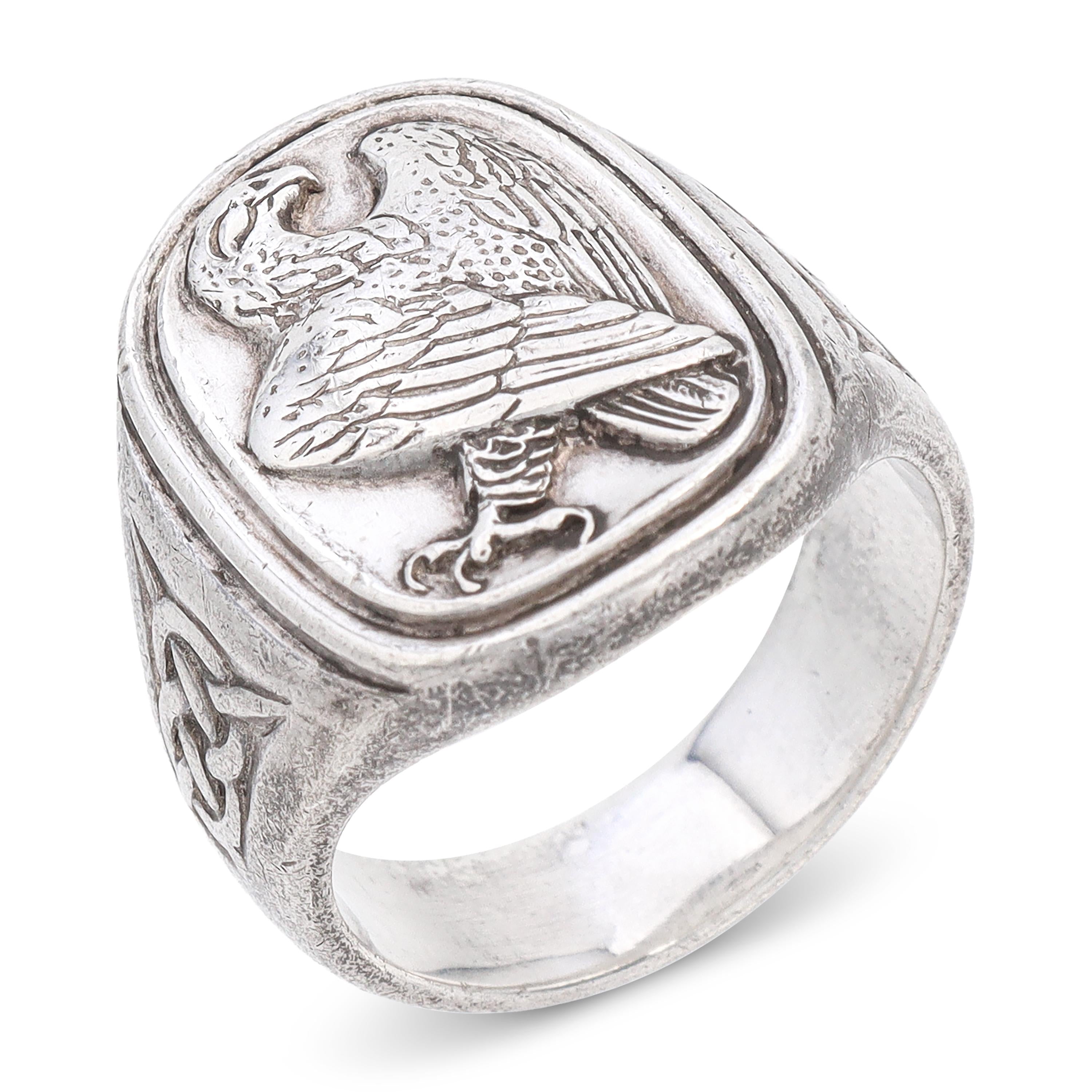 Georg Jensen for Franklin Mint Denmark Sterling Silver Eagle Ring