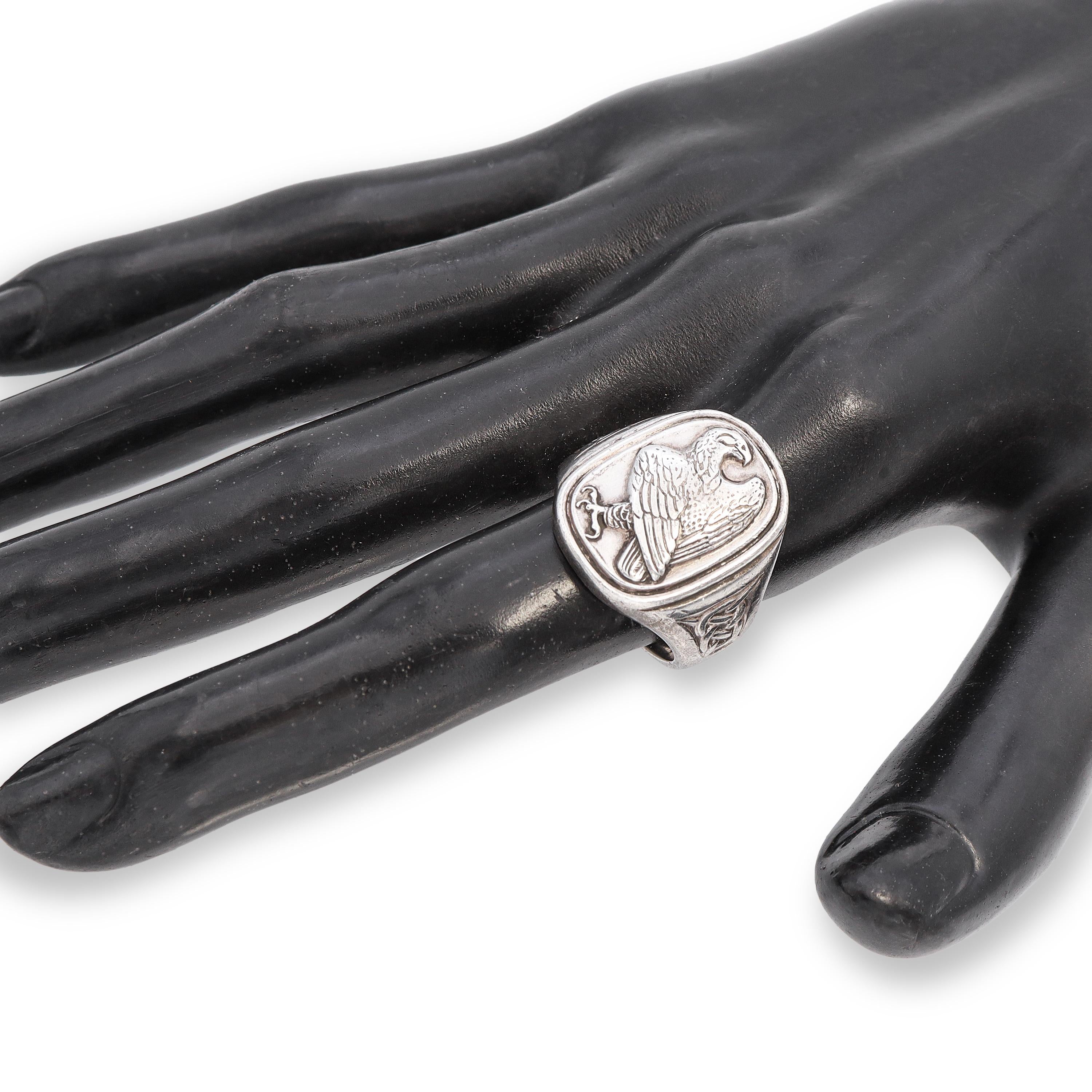 Georg Jensen for Franklin Mint Denmark Sterling Silver Eagle Ring
