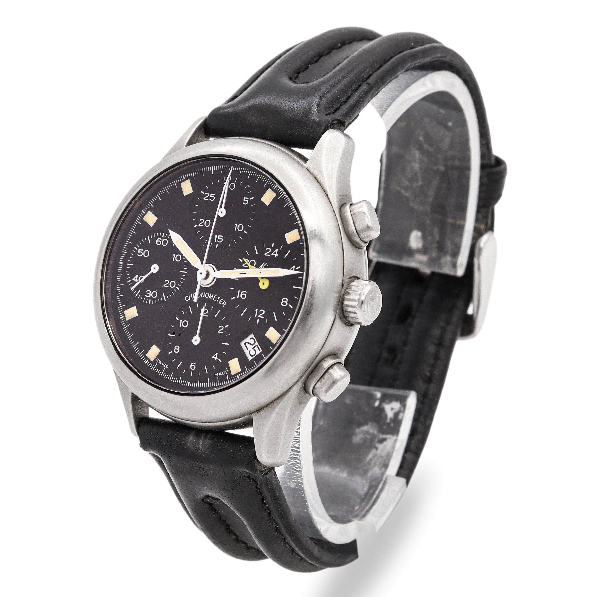 Minerva Official Chronometer Stainless Steel Chronograph Automatic Watch A241