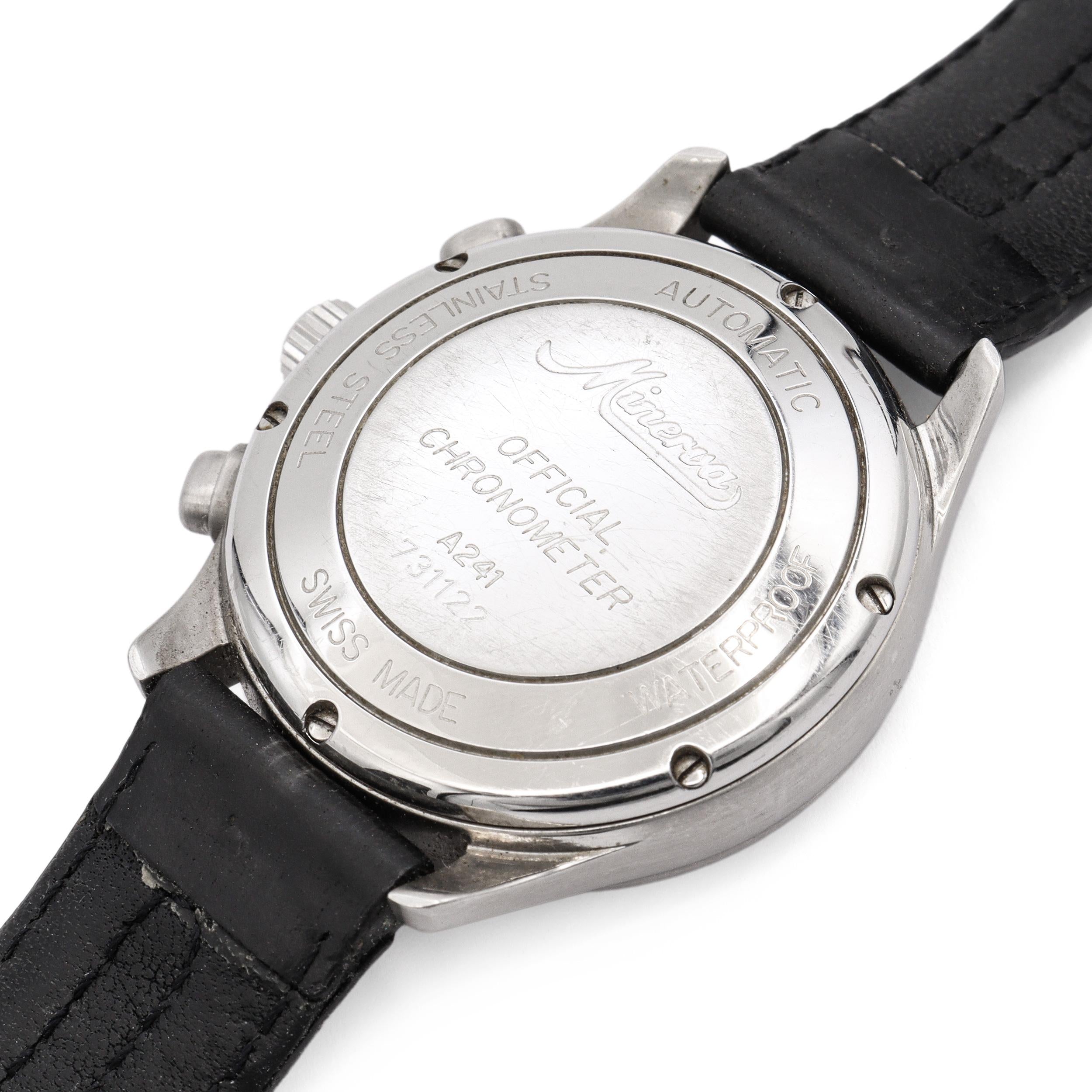 Minerva Official Chronometer Stainless Steel Chronograph Automatic Watch A241
