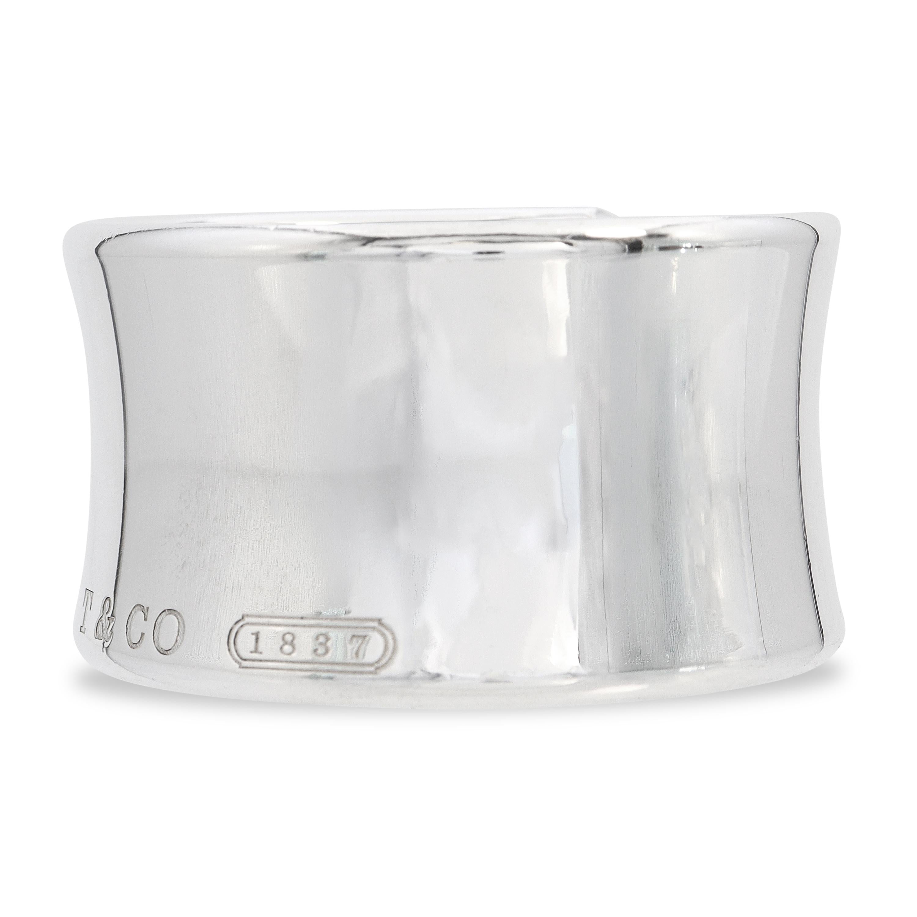 Vintage Tiffany & Co. 1837 Sterling Silver Wide Cuff Bracelet