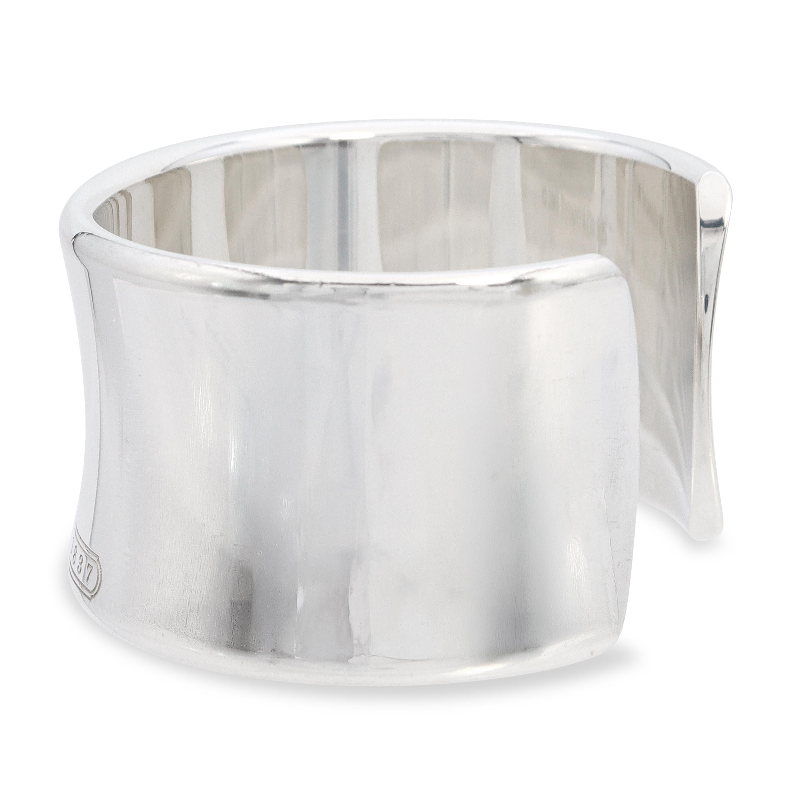 Vintage Tiffany & Co. 1837 Sterling Silver Wide Cuff Bracelet