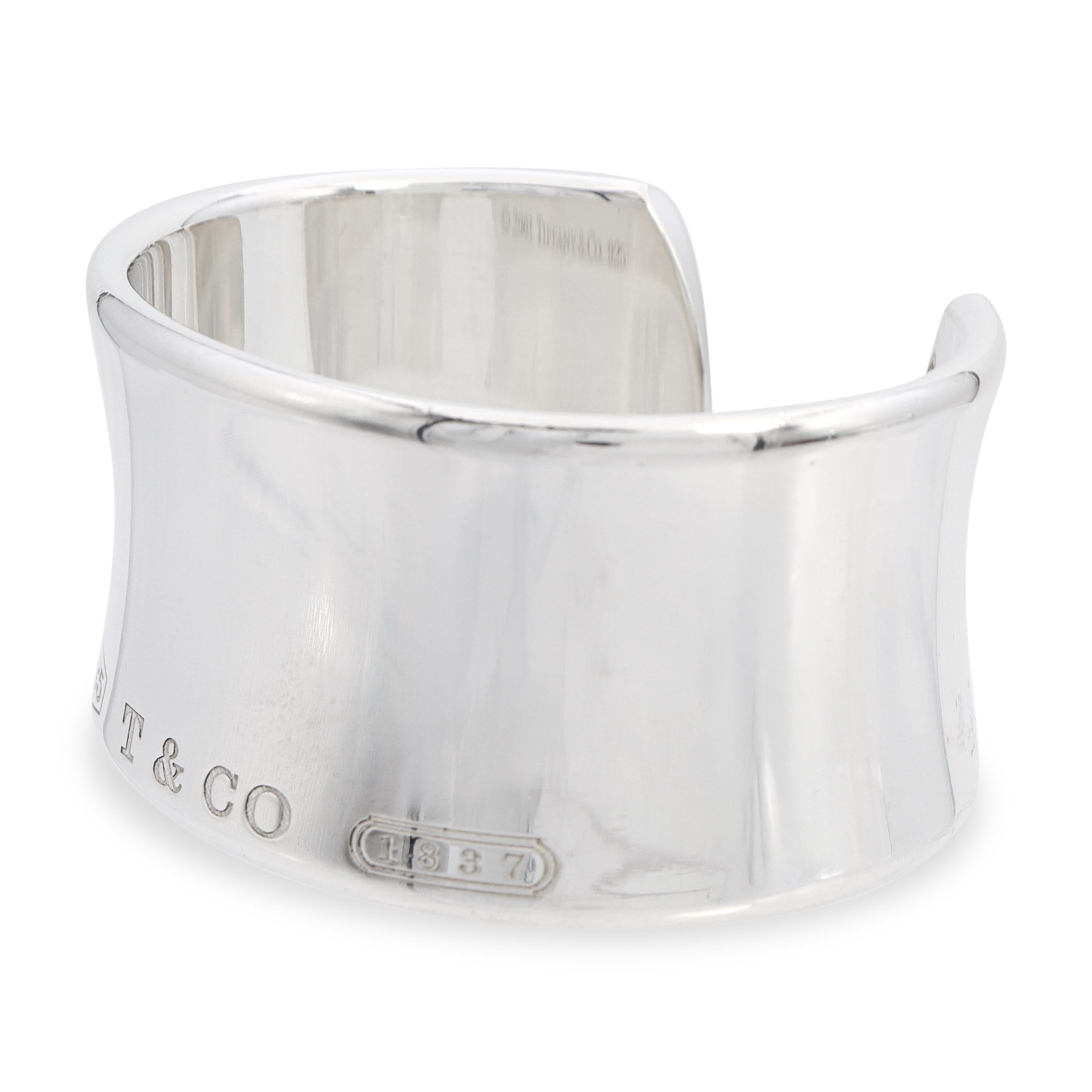 Vintage Tiffany & Co. 1837 Sterling Silver Wide Cuff Bracelet
