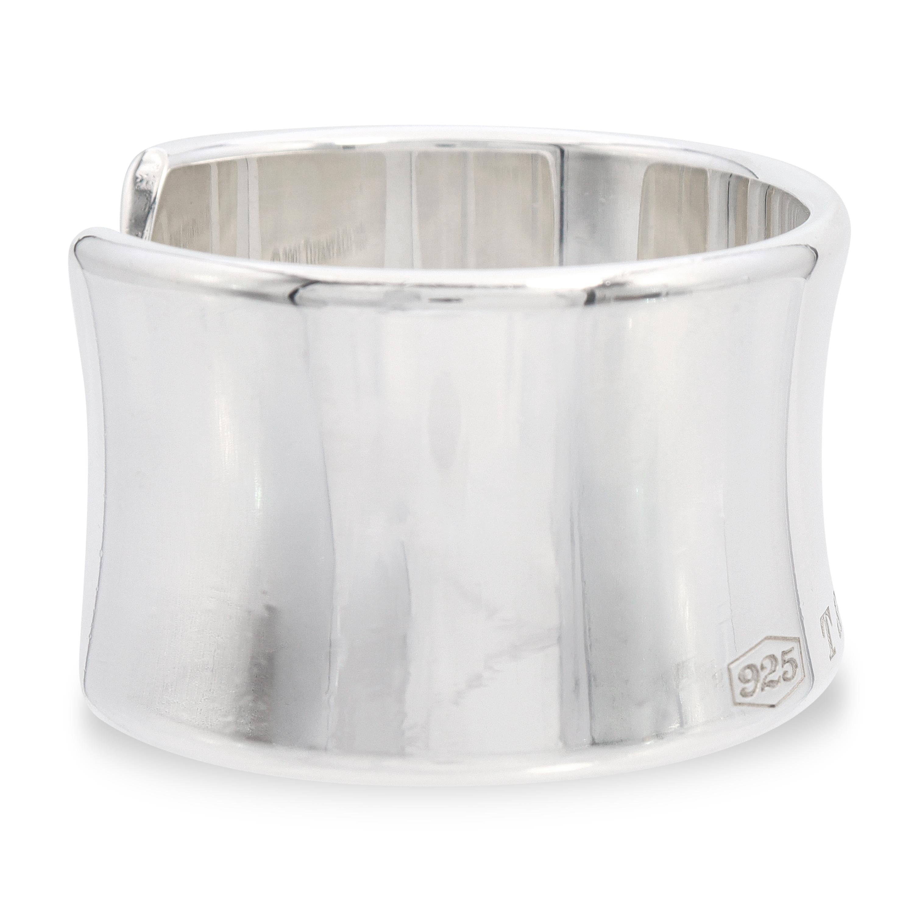 Vintage Tiffany & Co. 1837 Sterling Silver Wide Cuff Bracelet