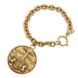 Vintage Chanel Chain Link Medallion Charm Bracelet