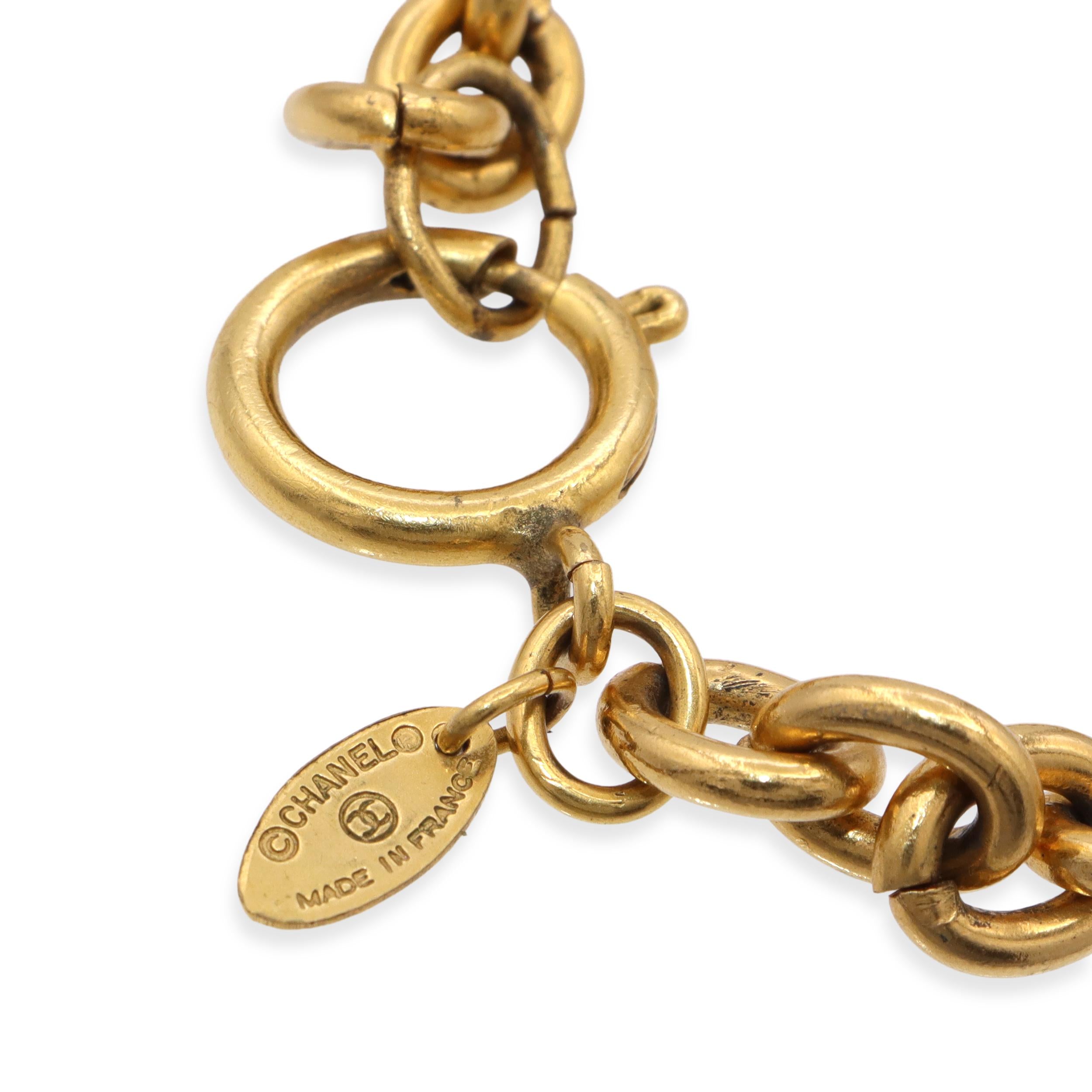 Vintage Chanel Chain Link Medallion Charm Bracelet