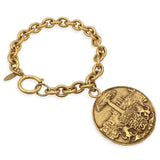 Vintage Chanel Chain Link Medallion Charm Bracelet