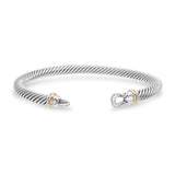David Yurman Cable Classic Buckle 18k Yellow Gold & Sterling Silver Bracelet