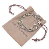 David Yurman Sterling Silver 14k Yellow Gold Pearl Box Chain Station Necklace